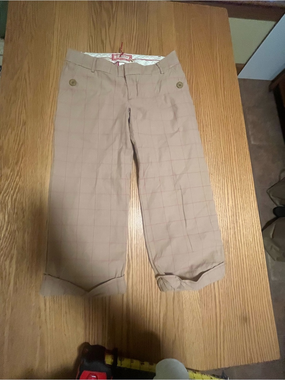 Abercrombie & Fitch Women's Tan and Cream Trousers Size 8